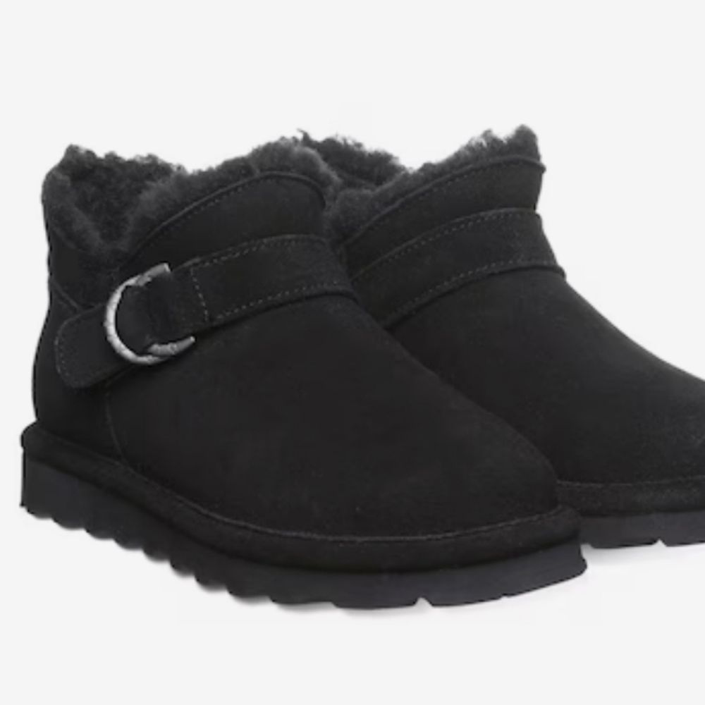 BearPaw Black Shorty Buckle Boots